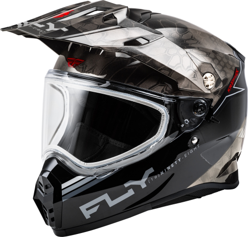 Fly Racing - Fly Racing Trekker Cold Weather Conceal Helmets with Dual Shields - 73-313572X - Black/Gray/White - 2XL