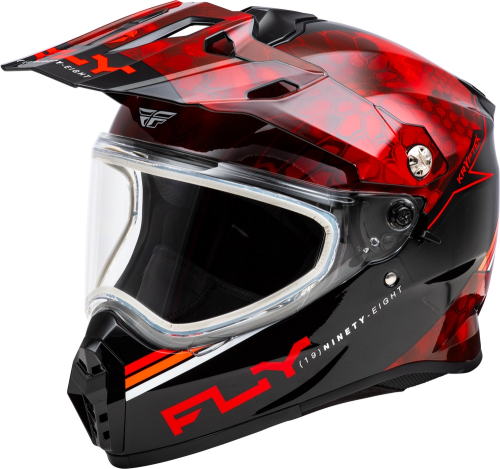 Fly Racing - Fly Racing Trekker Cold Weather Conceal Helmets with Dual Shields - 73-313582X - Red/Black - 2XL