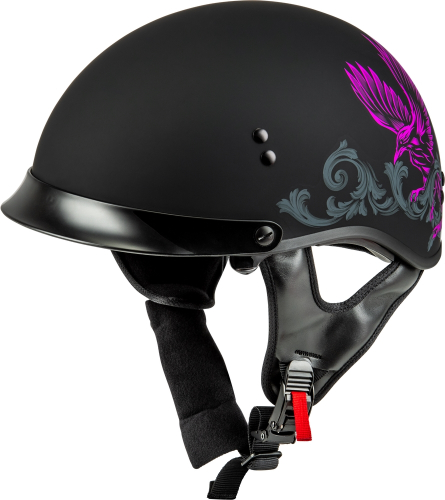 G-Max - G-Max HH-65 Corvus Helmet with Peak - H96510963 - Matte Black/Purple/Gray - X-Small