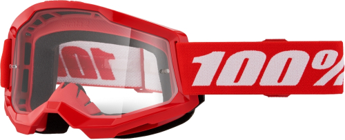 100% - 100% Strata 2 Goggles - 50027-00018 - Red/Clear Lens - OSFM