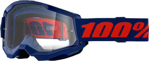 100% - 100% Strata 2 Goggles - 50027-00021 - Navy/Clear Lens - OSFM