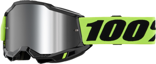 100% - 100% Accuri 2 Goggles - 50014-00040 - Neon Yellow/Mirror Silver Lens - OSFM