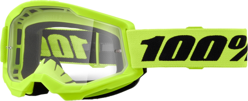 100% - 100% Strata 2 Goggles - 50027-00016 - Neon Yellow/Clear Lens - OSFM