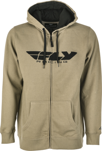 Fly Racing - Fly Racing Fly Corporate Zip Up Hoodie - 354-0194L - Tan/Black - Large