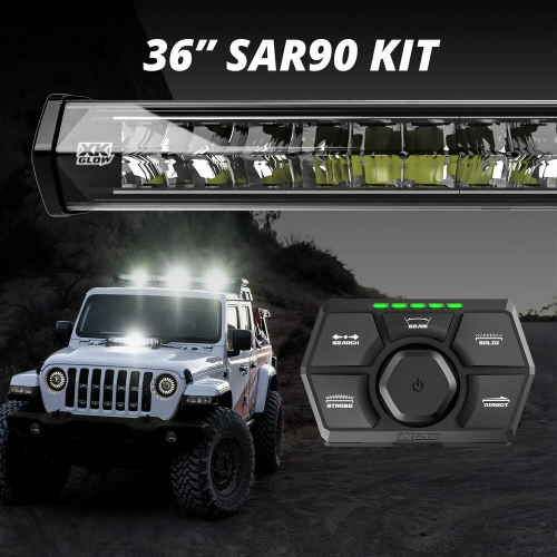 XK Glow - XK Glow 36in. SEARCH & RESCUELIGHT BAR with Harness - 15000 Raw Lumen - XK-SAR90-2