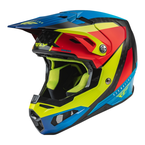 Fly Racing - Fly Racing Visor for Formula Helmets - Md/Lg - Prime Hi-Vis/Blue/Red - 73-47102M