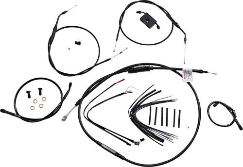 Burly Brand - Burly Brand Extended Cable/Brake Line Kit for 14in. Ape Handlebars - Black - B30-1230