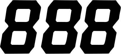 DCOR - DCOR Race Series Individual Numbers 4in. - No.8 - Black - 45-33-8