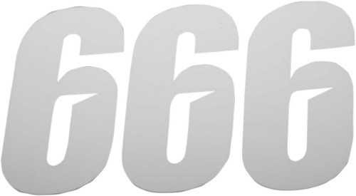DCOR - DCOR Slash Series Individual Numbers 4in. - No.6 - White - 45-28-6