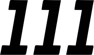 DCOR - DCOR Race Series Individual Numbers 4in. - No.1 - Black - 45-33-1