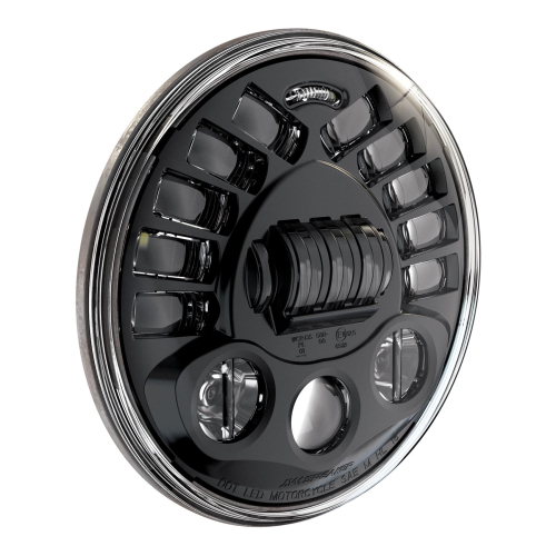 J&M - J&M 7in. Adaptive LED Headlight - Black - 0555011