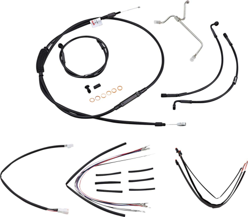 Burly Brand - Burly Brand Handlebar Cable/Line Install Kit - Black - B30-1170