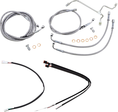 Burly Brand - Burly Brand Handlebar Cable/Line Install Kit - Stainless Steel - B30-1165