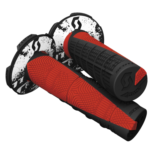Scott USA - Scott USA Deuce MX Grips - Black/Neon Red - 219627-4948