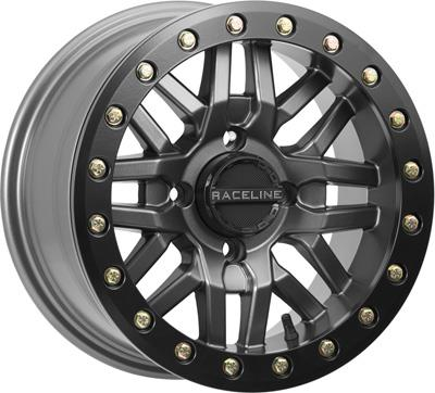 Raceline - Raceline Ryno Beadlock Front/Rear Wheel - 14x7 - 5+2 Offset - 4/137 - Gunmetal - A91G-47037-52