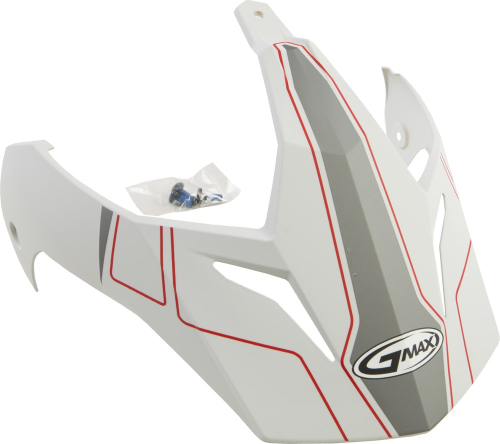 G-Max - G-Max Visor with Screws for GM-11/S Expedition Helmets - Matte White/Red - G011089