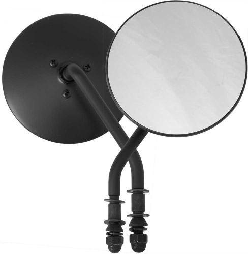 HardDrive - HardDrive Universal 4in. Round Mirror - Right Side - Black - 153084