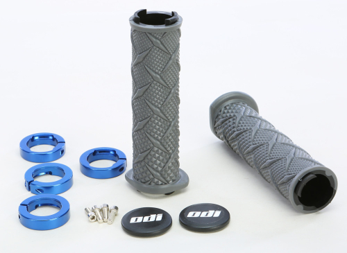 ODI - ODI ATV Xtreme Lock-On Grips - Graphite - Blue Clamp - J30XTH-U