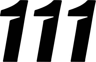 DCOR - DCOR Slash Series Individual Numbers 4in. - No.1 - Black - 45-27-1