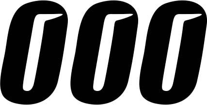 DCOR - DCOR Slash Series Individual Numbers 4in. - No.0 - Black - 45-27-0