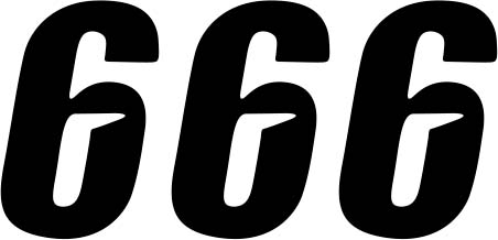 DCOR - DCOR Slash Series Individual Numbers 4in. - No.6 - Black - 45-27-6