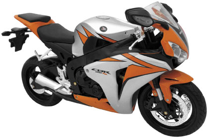 New Ray Toys - New Ray Toys Street Bike 1:6 Scale Motorcycle - Honda Cbr1000rr - Orange - 49293