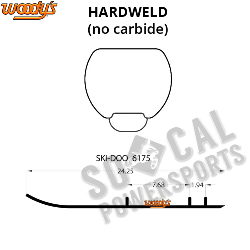 Woodys - Woodys Top-Stock Hard Surface Bar Carbide Runners - HSD-6175