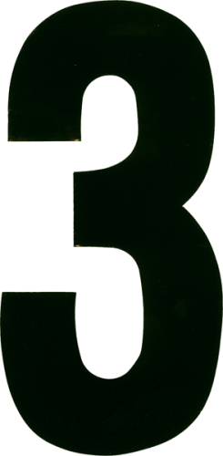 Dirt Digits - Dirt Digits Extreme Digits Competition Stick-On 4in. White Number - 3 - XT43W-3