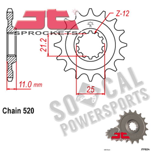 JT Sprockets - JT Sprockets Steel Front Sprocket - 15T - JTF824.15