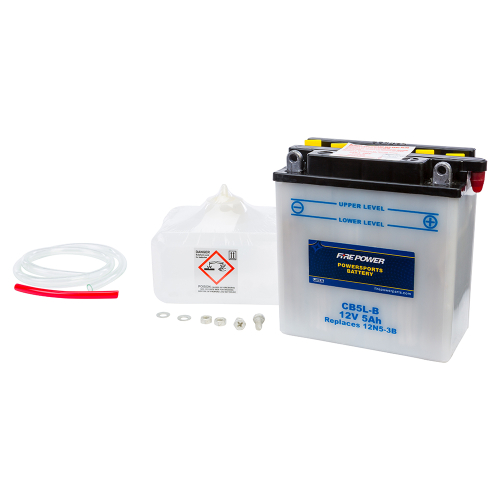 Fire Power - Fire Power Conventional 12V Heavy Duty Battery With Acid Pack - CB5L-B