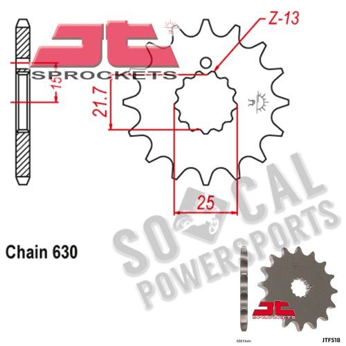 JT Sprockets - JT Sprockets Steel Front Sprocket - 14T - JTF518.14