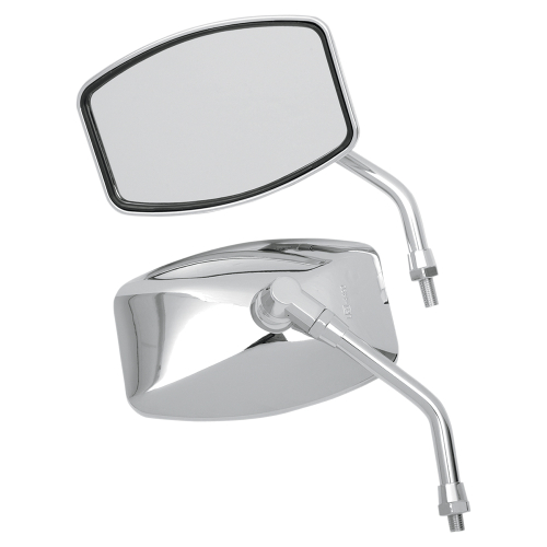 Emgo - Emgo Big One Cruiser Mirror - 4 1/4in, H x 6 1/4in. W, 10mm Thread - 20-42460