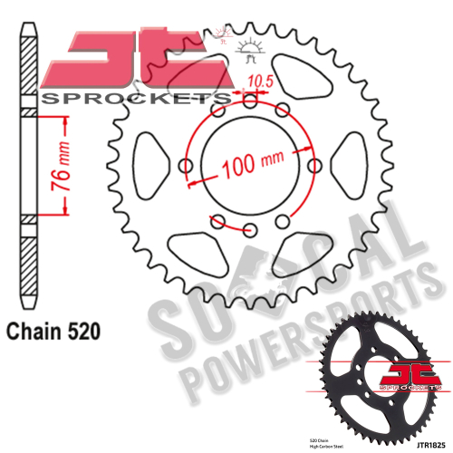 JT Sprockets - JT Sprockets Steel Rear Sprocket - 41T - JTR1825.41