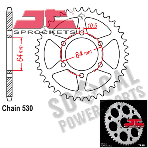 JT Sprockets - JT Sprockets Steel Rear Sprocket - 41T - JTR814.41