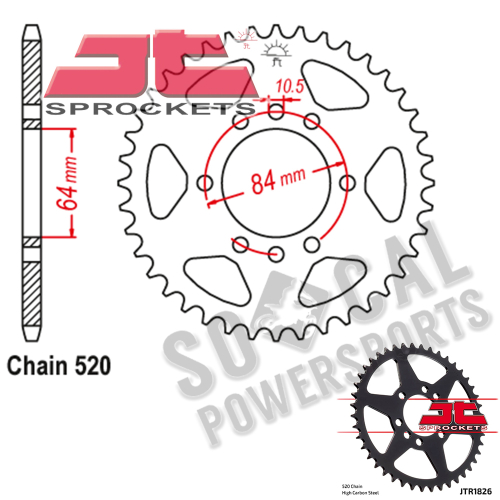 JT Sprockets - JT Sprockets Steel Rear Sprocket - 41T - JTR1826.41
