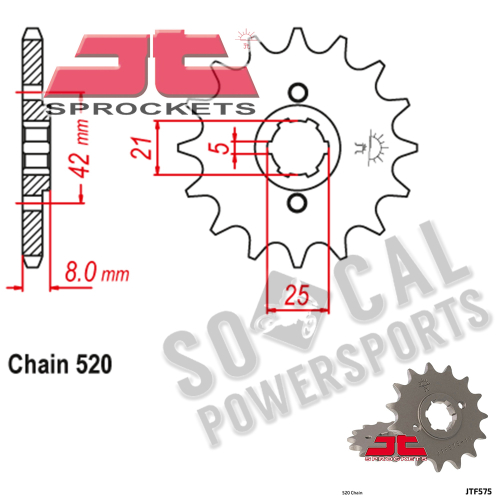 JT Sprockets - JT Sprockets Steel Front Sprocket - 14T - JTF575.14