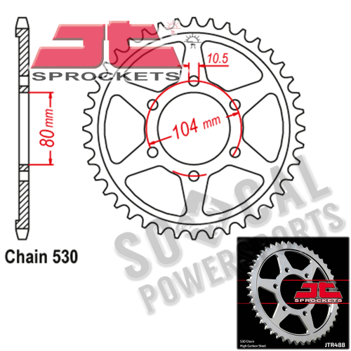 JT Sprockets - JT Sprockets Steel Rear Sprocket - 40T - JTR488.40
