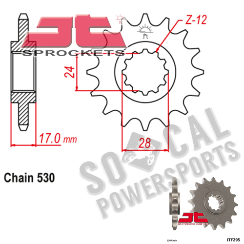 JT Sprockets - JT Sprockets Steel Front Sprocket - 15T - JTF295.15