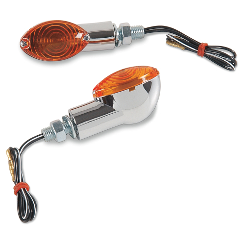 K&S Technologies - K&S Technologies Ultra-Small Mini-Stalk Marker Lights - Chrome with Amber Lens - 25-8355