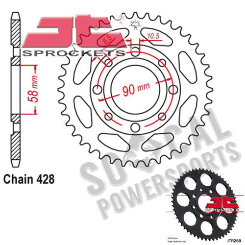 JT Sprockets - JT Sprockets Steel Rear Sprocket - 49T - JTR269.49