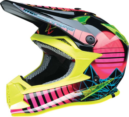 Moose Racing - Moose Racing Vaporwave Youth Helmet - 0111-1616 - Black/Pink/Yellow - Large