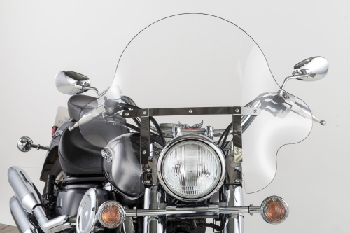 Slipstreamer - Slipstreamer SS-32 16in. Falcon Windshield with Chrome Hardware - 16in. H x 30.5in. W - Clear - SS-32-16CFQ