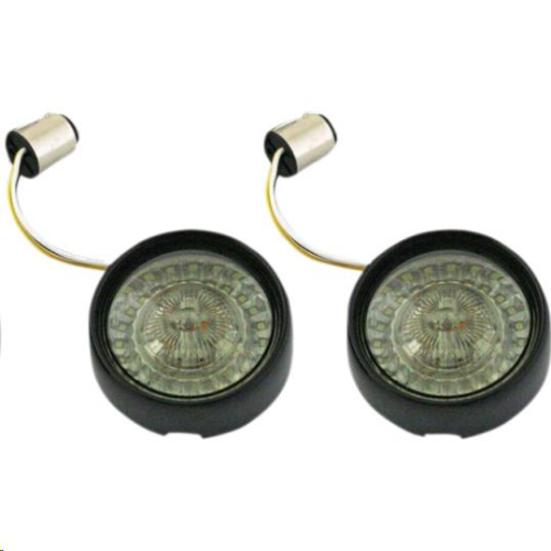 Custom Dynamics - Custom Dynamics Bullet Bezel Turn Signal Inserts for Models with 1157 Contact Bases - Gloss Black/Smoke Lens - PB-BB-AW-1157BS