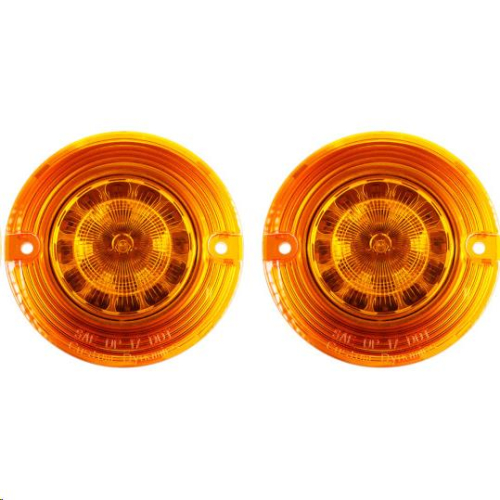 Custom Dynamics - Custom Dynamics Probeam Flat Bezel LED Turn Signal Inserts for Models with 1156 Contact Bases - Amber - PB-A-1156-T