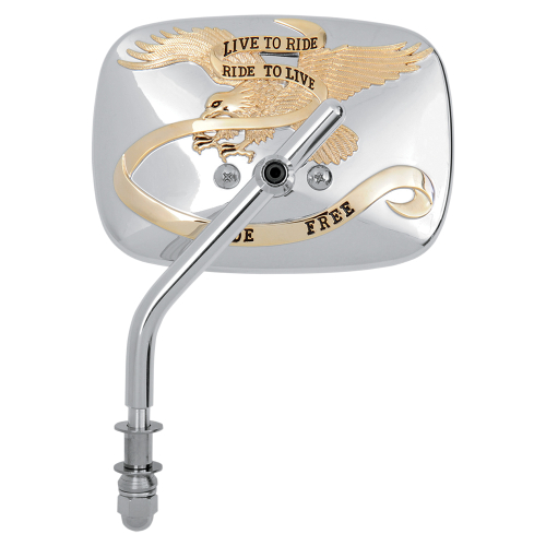 Emgo - Emgo Live To Ride Custom Mirror - Chrome/Gold - Left - 4in. Stem - 20-31707A