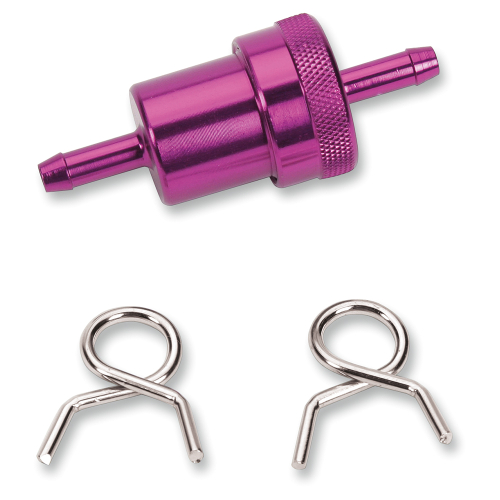 Emgo - Emgo Aluminum Fuel Filter - 1/4in. - Purple Anodized - 14-34473
