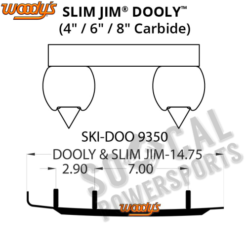 Woodys - Woodys Dooly Carbide Wear Rods - 6in. - DS6-9350