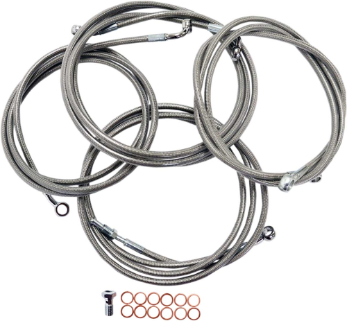 LA Choppers - LA Choppers Cable/Brake Line Kit - 12-14in. Ape Hangers - Stainless - LA-8052KT-13