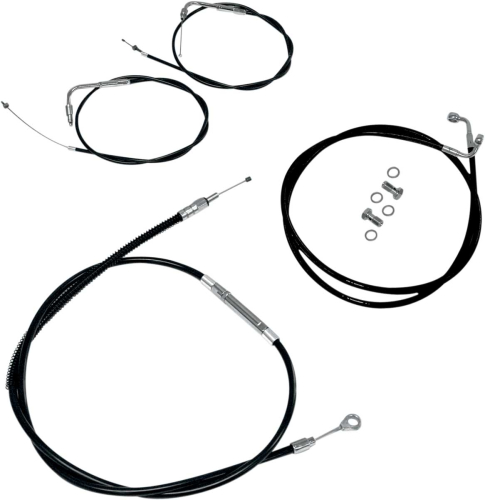 LA Choppers - LA Choppers Cable/Brake Line Kit - 12-14in. Ape Hangers - Black - LA-8100KT-13B