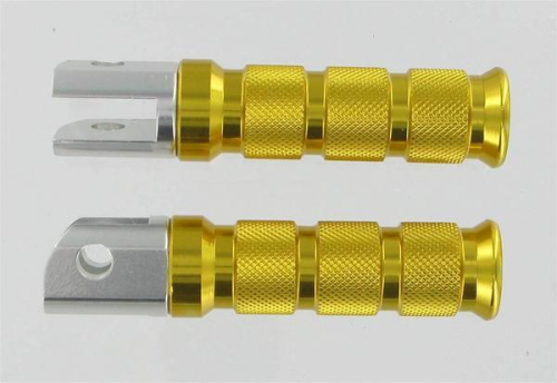 Emgo - Emgo Round Style Footpegs - Passenger - Gold - 50-11260